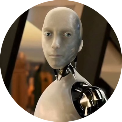 logo staring robot