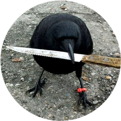 logo crow with knife